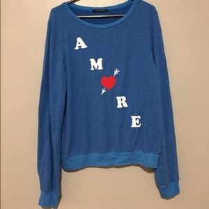 Brand new blue Wildfox Amore sweatshirt